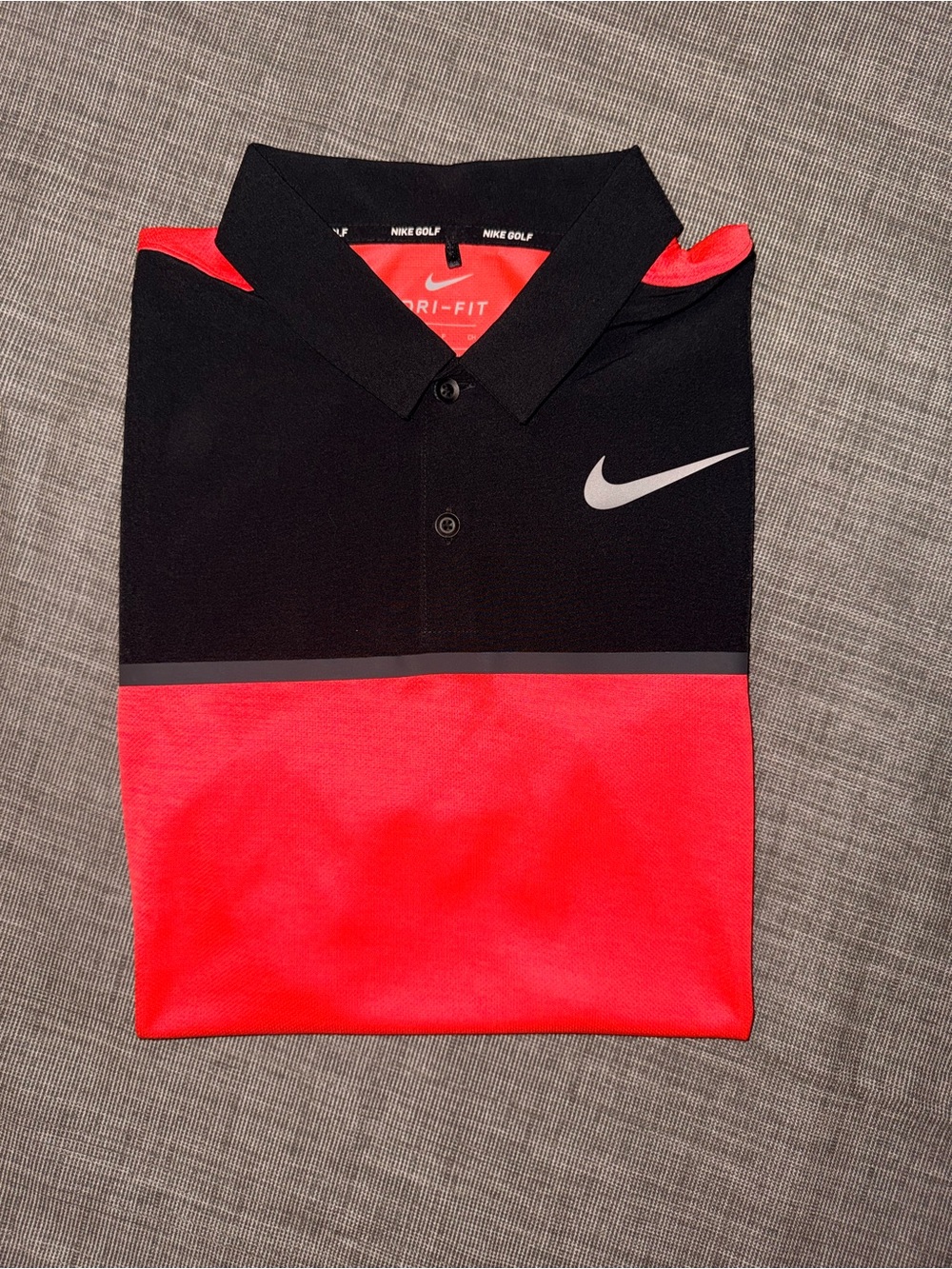 Nike Black & Red Colorblock Men’s Golf Polo